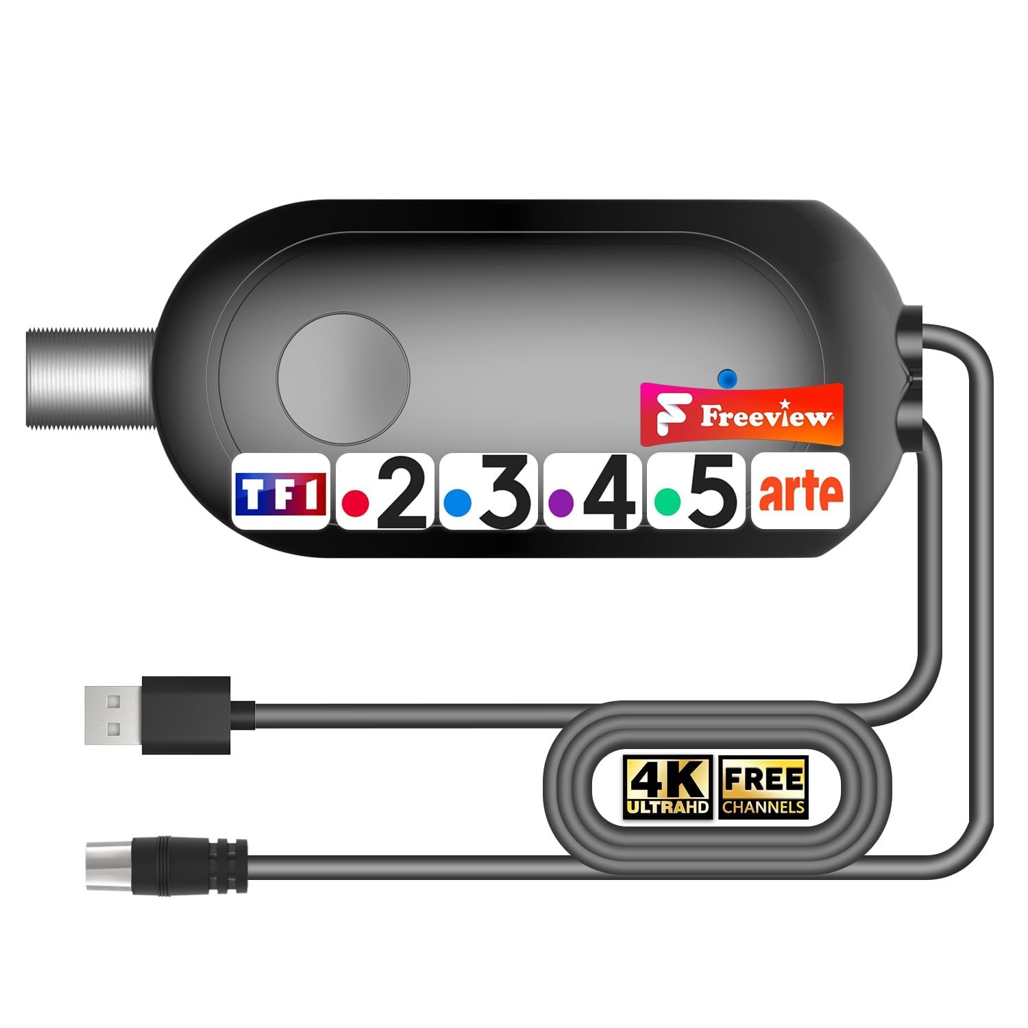 Amplificateur Antenne TV Booster Signal TNT DVB-T2 Compatible Télévision Numérique Full HD 4K UHD