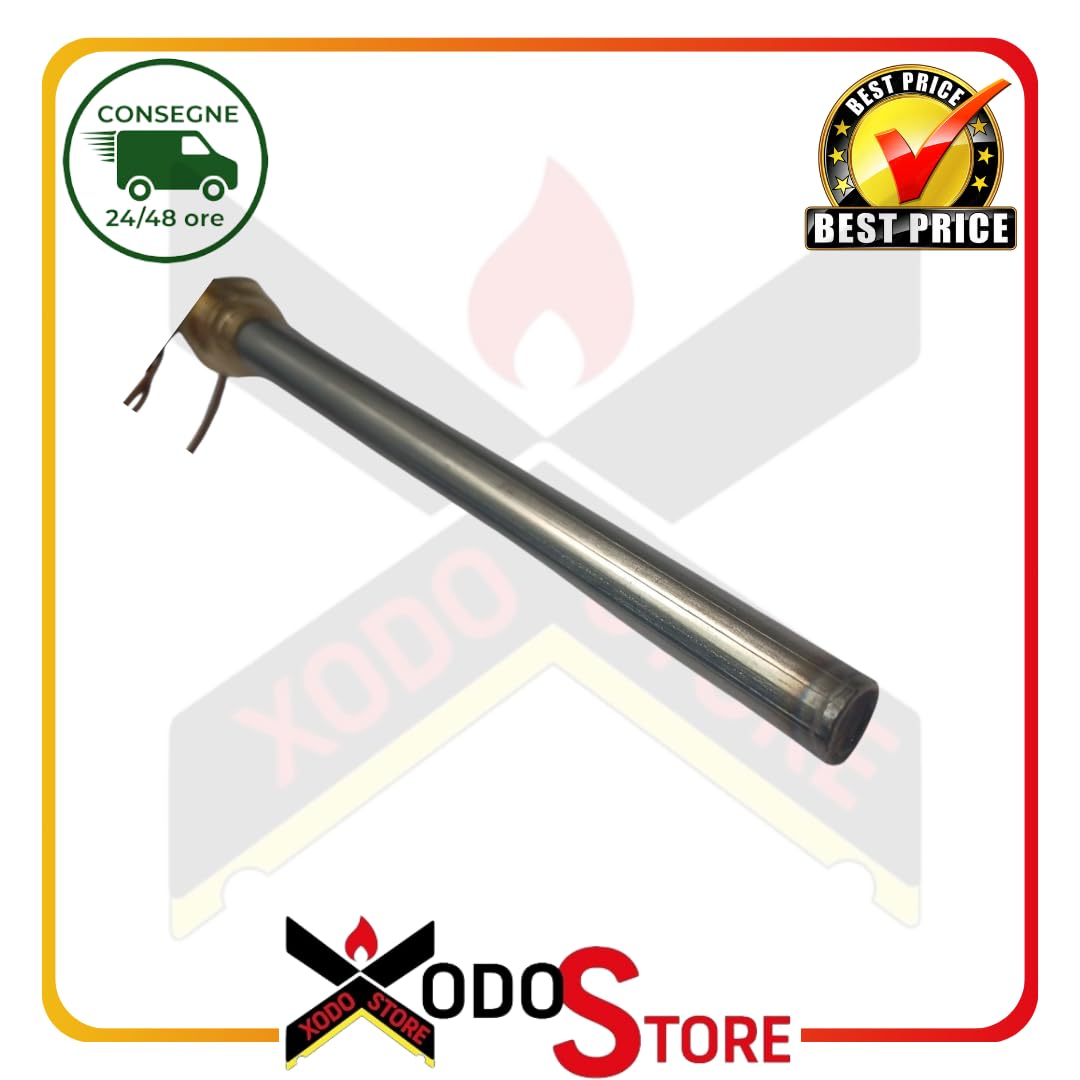 Xodo Store, Bougie d'allumage L. 148 mm Diam. 9,9 mm, 300 W. Pour poêles à granulés, Compatible avec AMG, Environnement et chaleur, CADEL, Nickel ou cuivre, 1 pièce