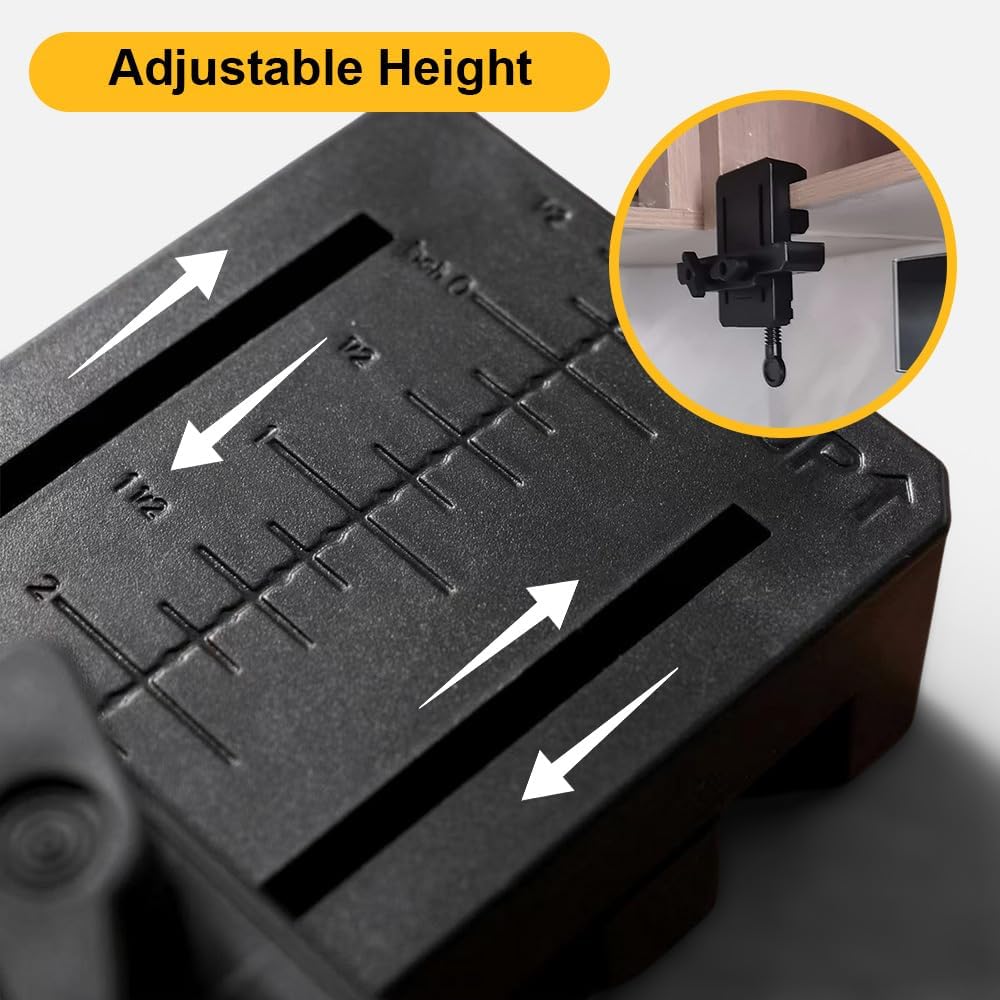 Adjustable Cabinet Door Installation Positioner, 2024 New Cabinet Hardware Jig Tool, Cabinet Door Mount Locator Drill Template Guide, Versatile Compatible for Most Cabinet Handles and Pulls (2)