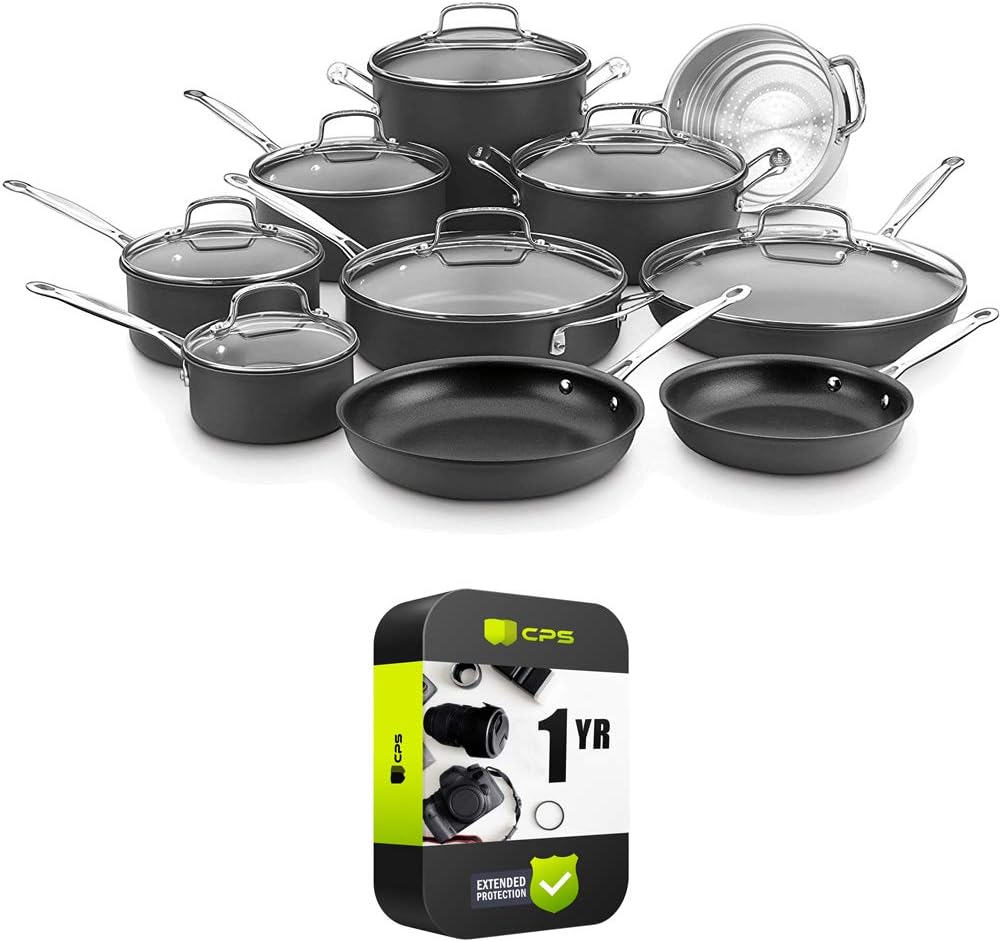 Cuisinart 66-17N Chefs Classic Non-Stick Hard Anodized, 17 Piece Set with 1 YR CPS Enhanced Protection Pack