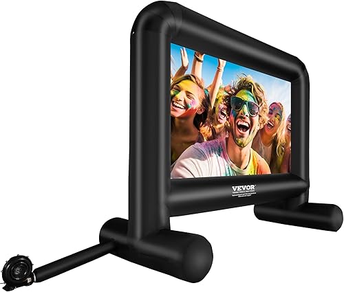 Miniatura 11 de VEVOR Pantalla de cine inflable, pantalla de proyector inflable de 16 pies para exteriores con soplador y bolsa de transporte, proyección
