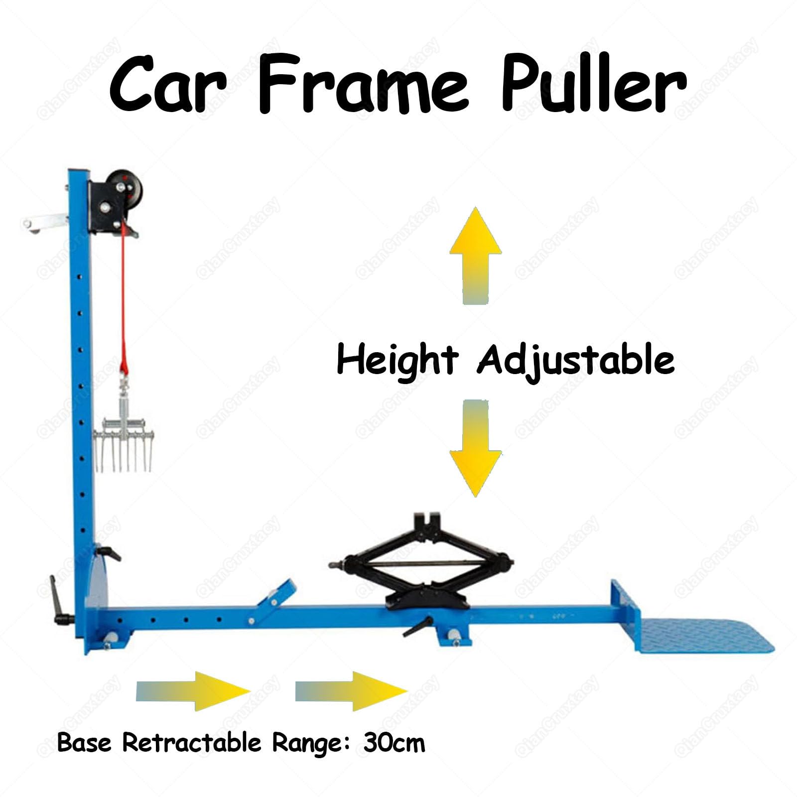 Estrattore per riparazione ammaccature auto, inclinazione di 120°, regolazione dell'altezza di 920 mm, forza 350 kg per riparazione carrozzeria su passaruota, porte, sottosquadri
