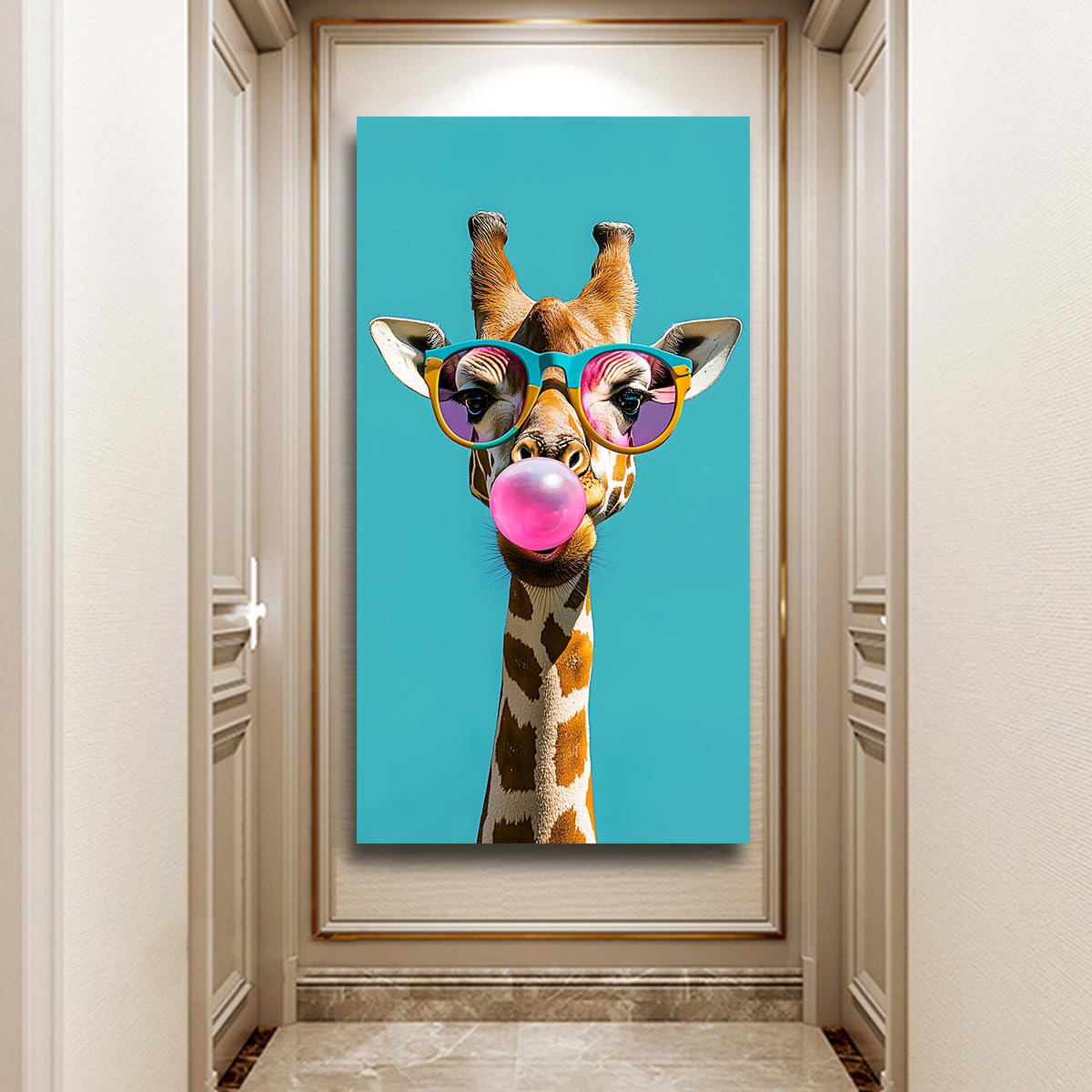Płótno żyrafa kolorowe okulary przeciwsłoneczne Pop Art 50x100cm