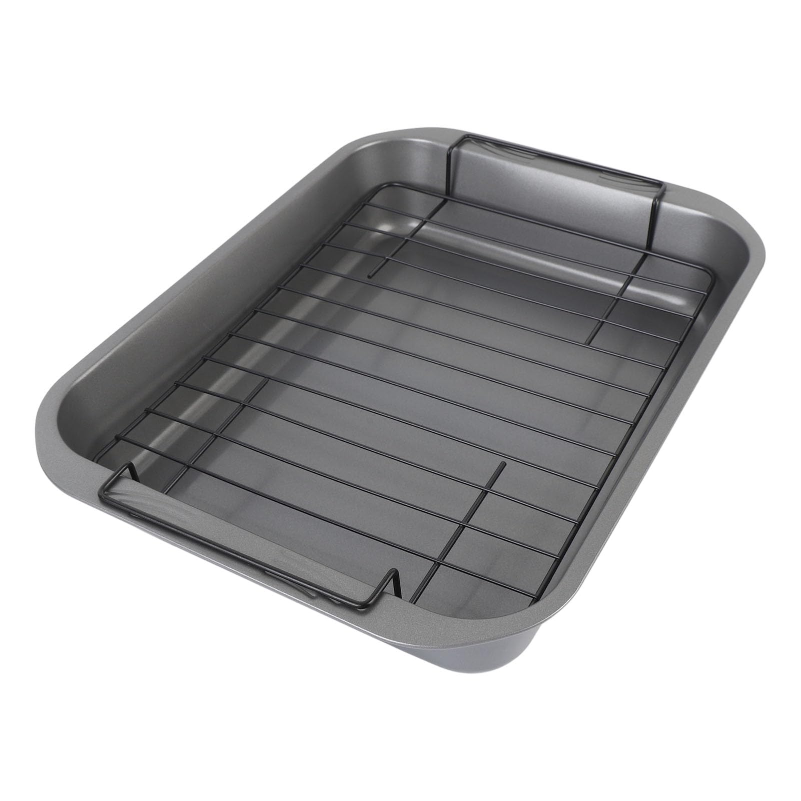 Roasting Pan, Efficient Oil Separation Roaster Pan with Rack Rectangular Roasting Tray Nonstick Roaster for Daily Use and Holiday Meals