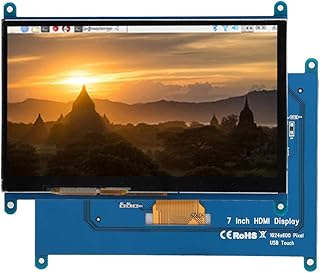 Wendry Raspberry Pi Touchscreen Monitor, 1024x600 Resolution Display, 7 Inch HDMI LCD Touch Screen Display with Acrylic Shell for Raspberry Pi 4B/3B/3B+