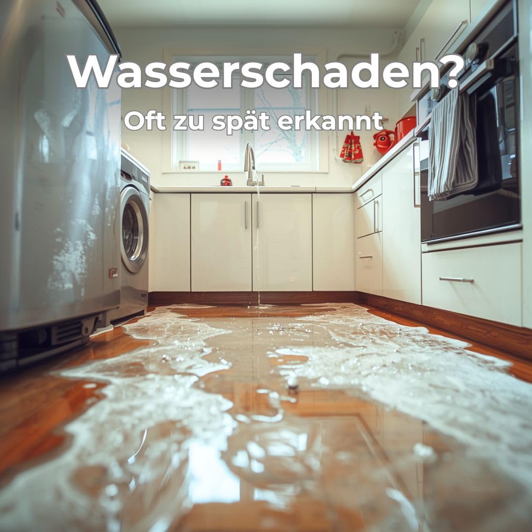 Schabus Wassermelder SHT 450 Plugin-Steckdosengerät 230V mit Sensorkabel | Mit Sensorkabel, Sensorkabellänge 2m, Detektiert an jeder Stelle des Sensorkabels