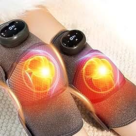 Joelheira Massageadora Aquecida Recarregável 3 em 1 com Vibração e Calor para Alívio da Dor, Artrose e Artrite – Massageador Elétrico de Joelho Ajustável para Uso em Casa