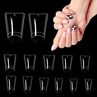 JSRQT 550 Pcs Clear Duck Nail Tips, 11 Size Wide False Nail Tips for Acrylic Nails, French Fake Nail Tips Nail Extension Duck Feet Style Nail Tips for Acrylic Extension Nail Tips Nail Salon DIY Art