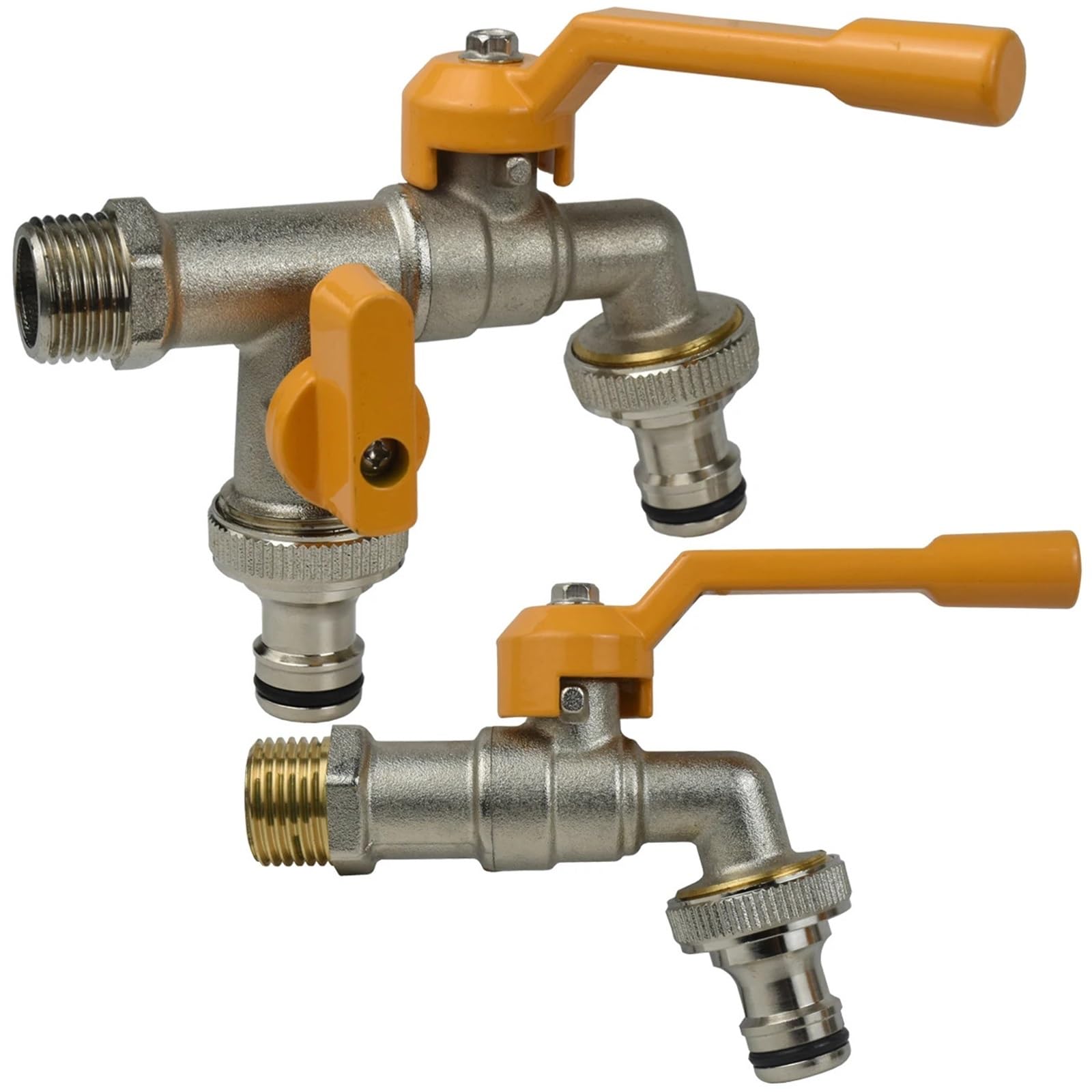Ogród 1/5.1 cm 3/10.2 cm mosiężny rozdzielacz do kranu wodnego 1-drożny 2-drożny adapter złącza adapter zawór przełącznik nawadniania kran wymiana (M-1 szt.)