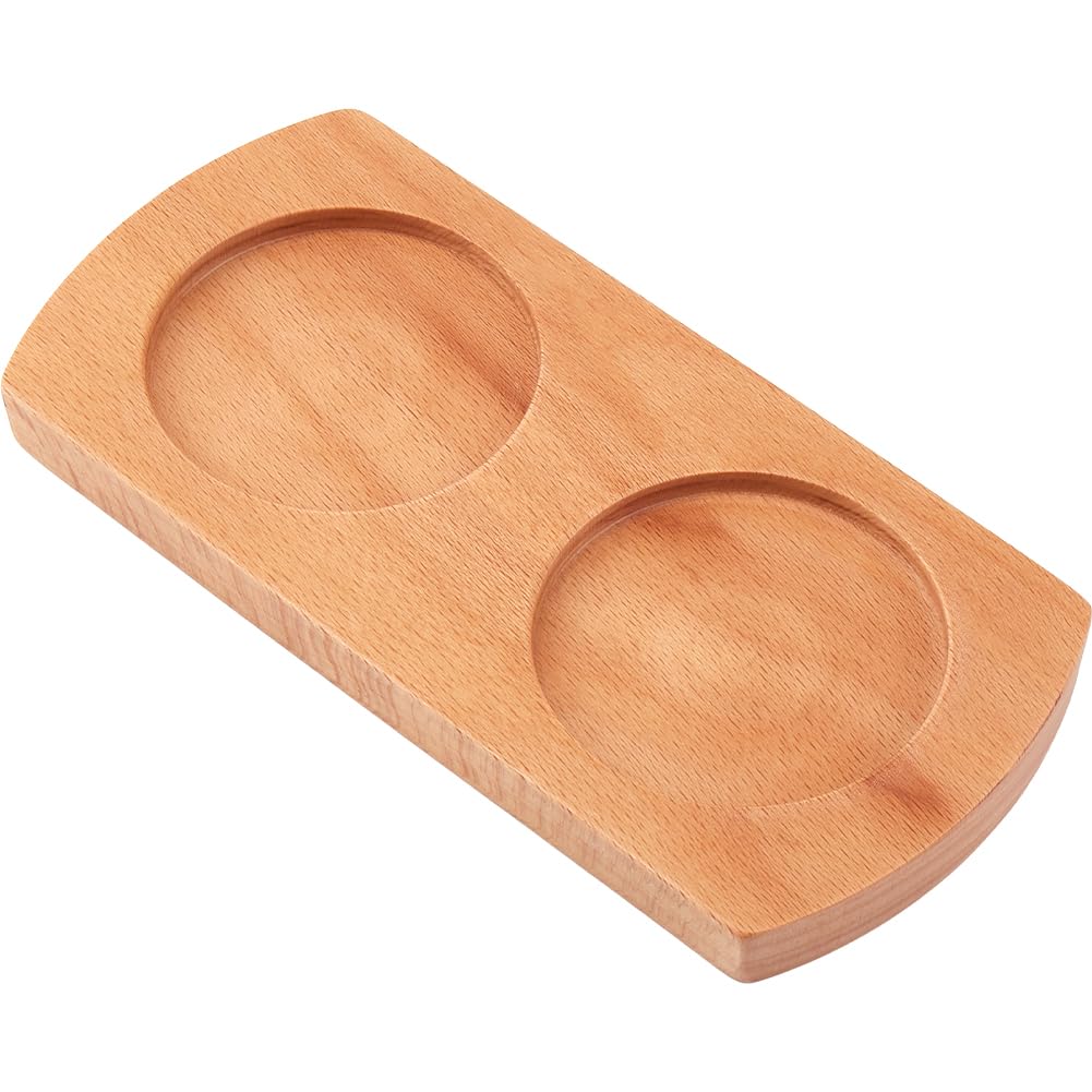 GORGECRAFT Wooden Salt and Pepper Mill Tray Wood Tray Pepper Mill Holder Shakers Salt Grinder Rest for Kitchen Storage Holder Accessories Home Decor