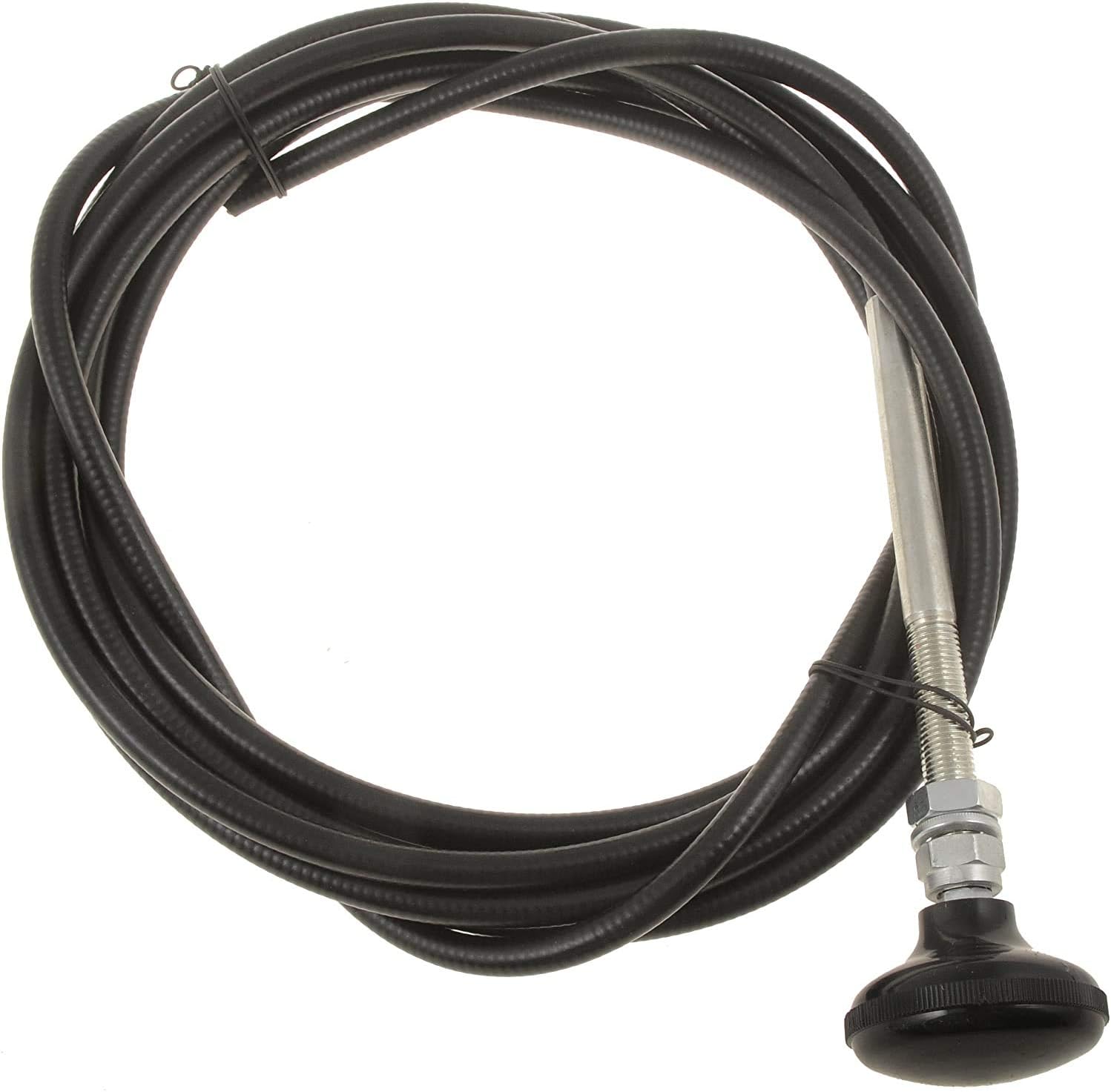 APDTY 66200 Control Cable w/ 2 In Black Knob 15 Ft