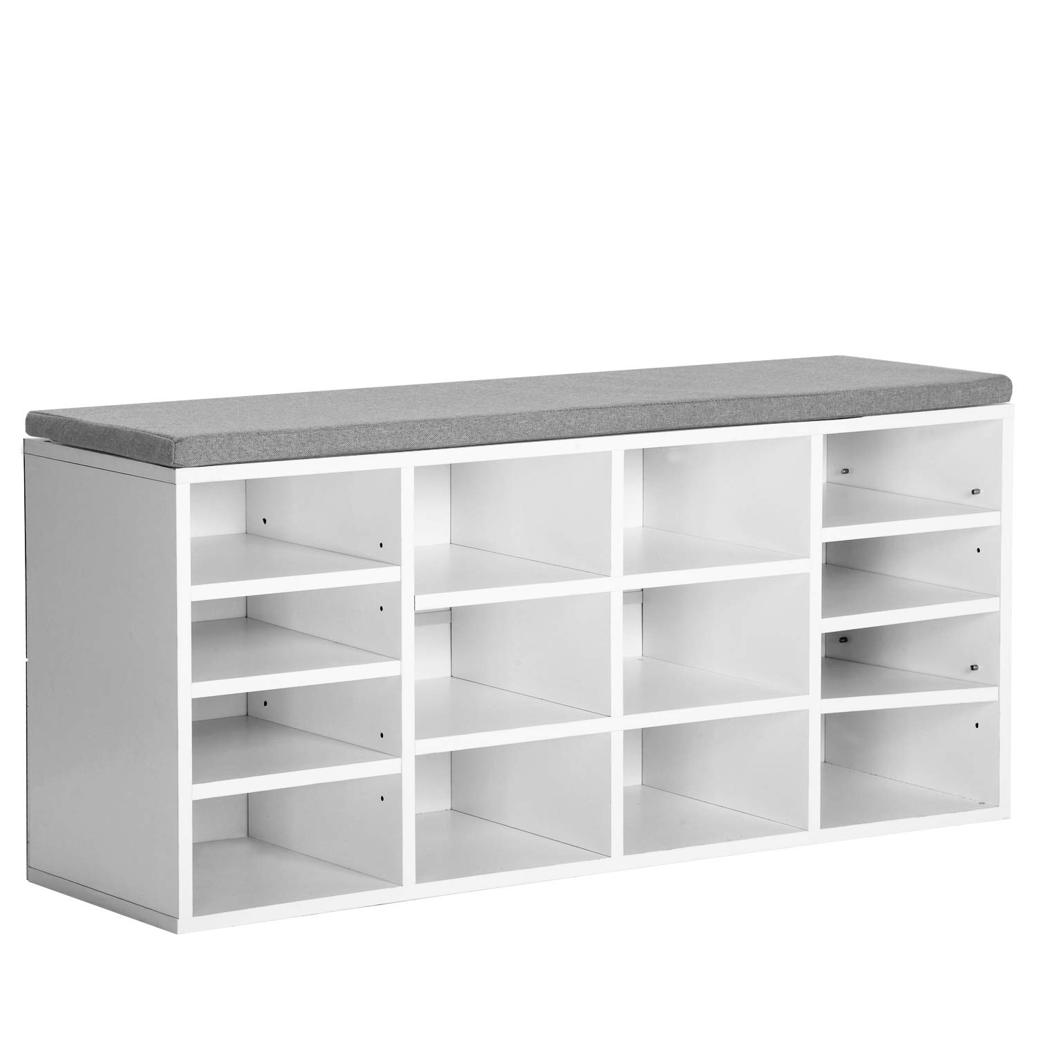 Buy Leisure Zone Wooden Shoe Bench Storage, White Shoe Rack