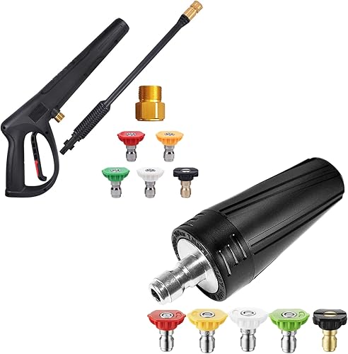 Kit de varita de pistola de lavado a presión con boquilla turbo de lavadora de alta presión, M22-0.551 in y M22-0.591 in Reemplazo de montaje para