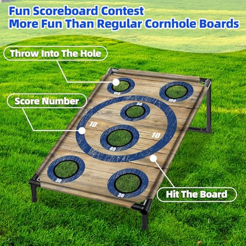 NZQXJXZ Portable Cornhole Board Set 3x2 Ft with 8 Bean Bags Corn Hole Toss Game Cornhole Games for Indoor and Outdoor Parties, Ideal for Kids, Adults, Camping Travel,Parties,Beach, Yard - Image 6