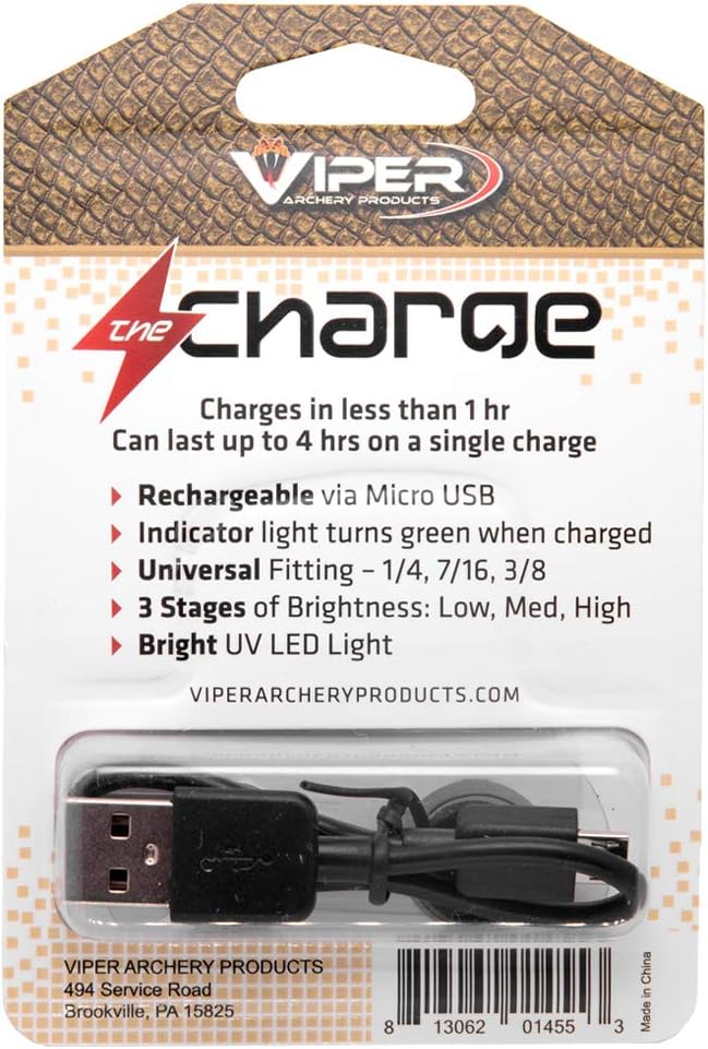 VIPER Archery Micro-USB RECHARABLE 3-Stage Universal Sight Light for Compound Hunting Bow : Sports & Outdoors