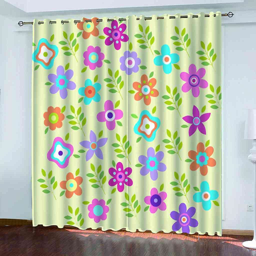 Rideau de fenêtre moderne avec petit motif de fleur 3D pour la maison