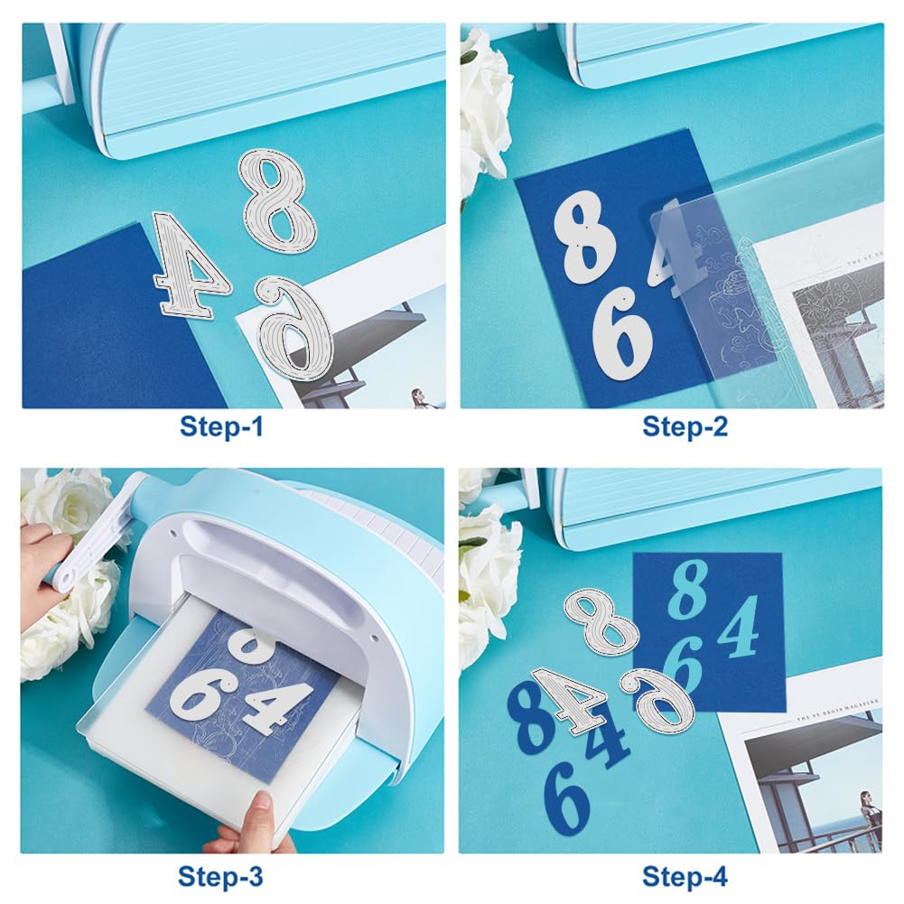 UNICRAFTALE 16pcs 0-9 Arabic Numeric Metal Cutting Dies for Card Making Number Words Carbon Steel Die Cuts Stencils Templates Scrapbooking Embossing Template Dies for DIY Photo Album Decor - Image 4