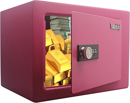 Miniatura 7 de Yuanshikj Caja de seguridad de combinación pequeña de acero, combinación de 3 dígitos, 0.23 pies cúbicos, 9.1 pulgadas de ancho x 6.7 pulgadas