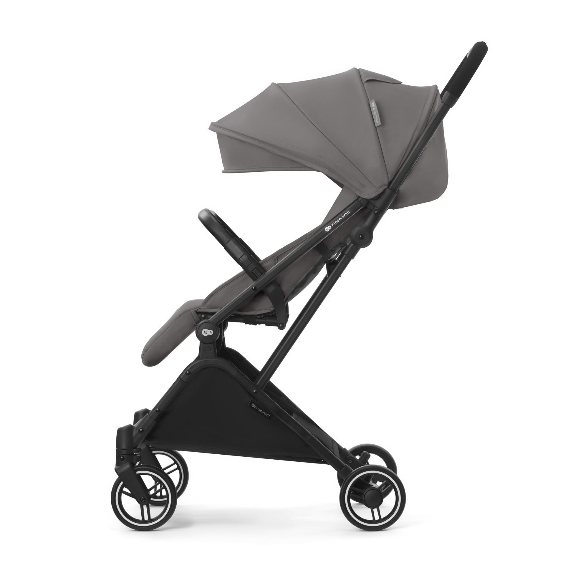 kk Kinderkraft INDY2 Passeggino leggero pieghevole da Viaggio, Compatto, Cappottina impermeabile filtro UPF 50+, Maneggevole, Posizione Nanna, Facile da trasportare, Grigio