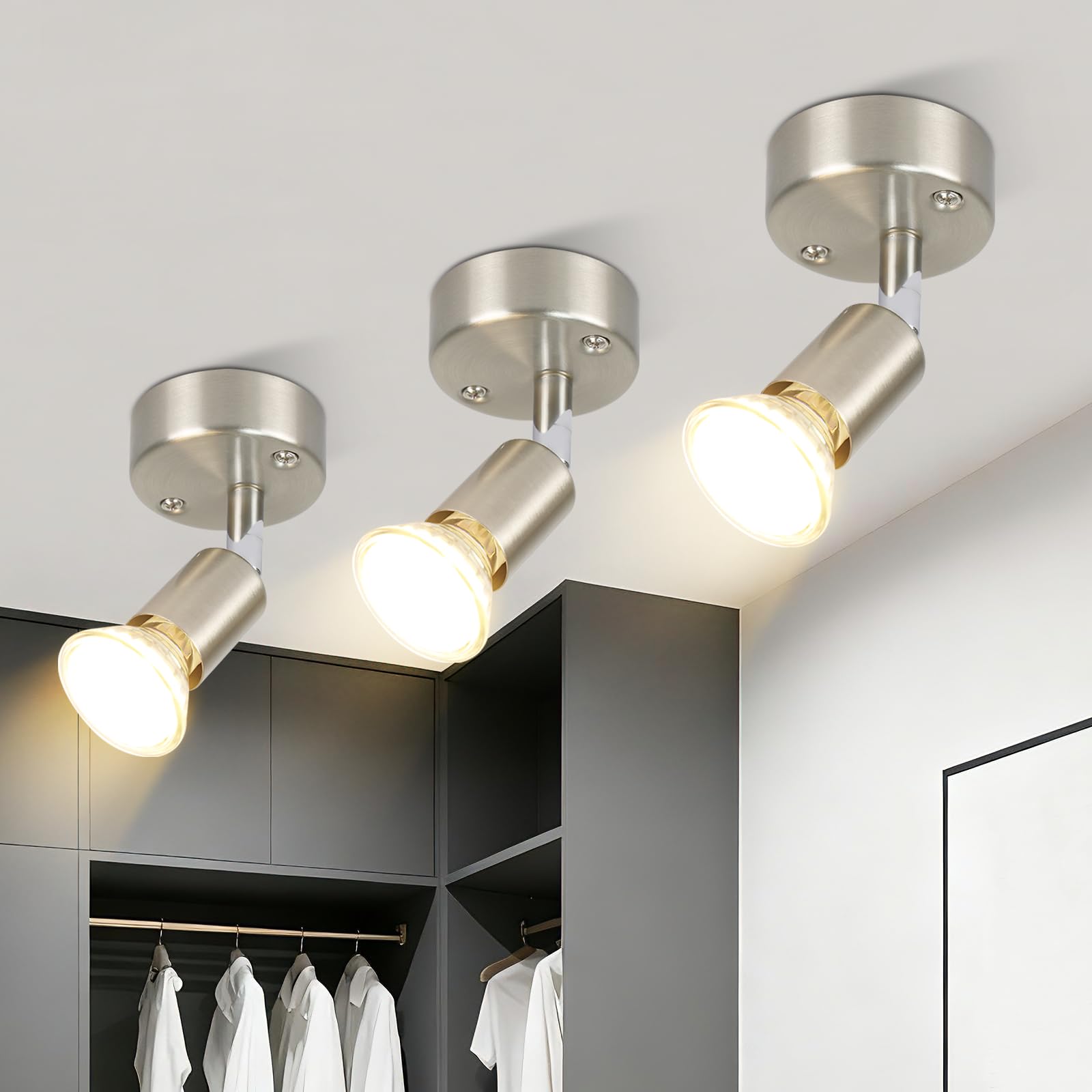 Lichtmaler LED Deckenspots GU10 Wandstrahler - 3 Stück Deckenleuchte Schwenkbar Deckenstrahler 1 Flammig Deckenlampe Flurlampe Wand Badezimmer Küche Ohne Leuchtmittel