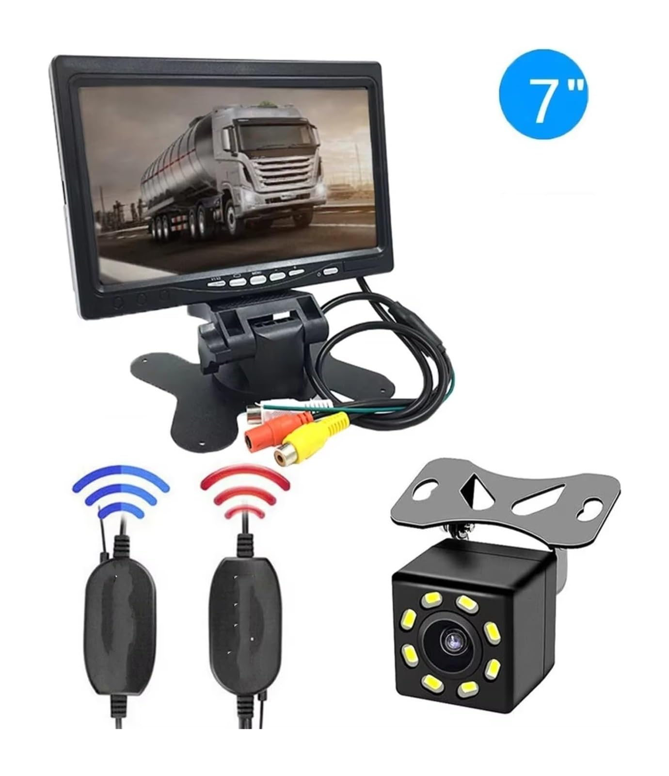 Kamera cofania 7-calowy ekran TFT LCD wyświetlacz monitora samochodowego do kamery cofania telewizji cofania (pełny zestaw) (pełny zestaw)