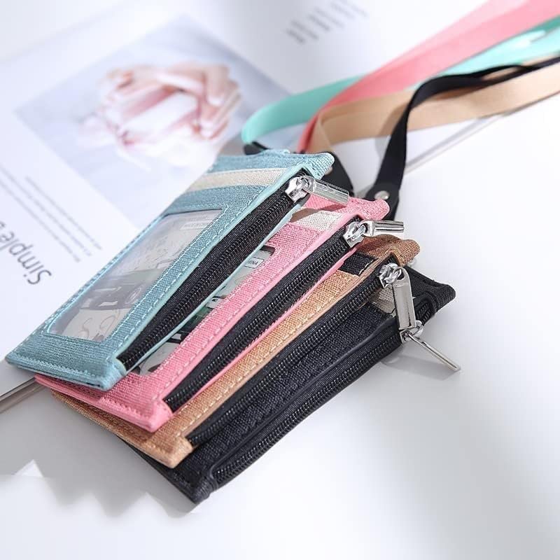 Titolari di Carte Distintivo Carta Raffinata 3 Pezzi Custodie d'Identità Cinturino da Collo in Pelle Unisex Cordino Display Porta Carte di Credito Personale Banca Bus Portafoglio Custodie for Distinti