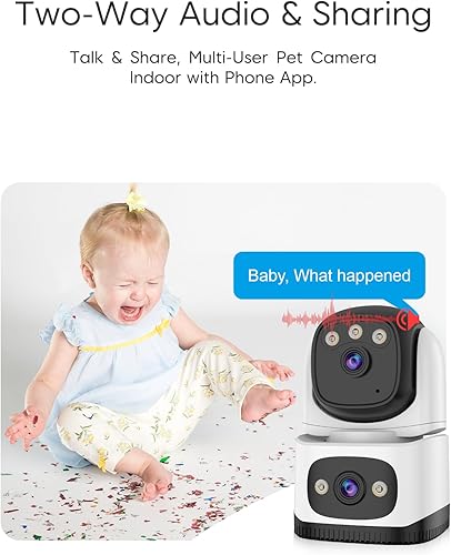 Miniatura 6 de VSTARCAM Cámara de seguridad para interiores, cámaras duales, cámara de seguridad QHD 2K con zoom de 5 ×, cámara de 360, monitor de bebé, cámara