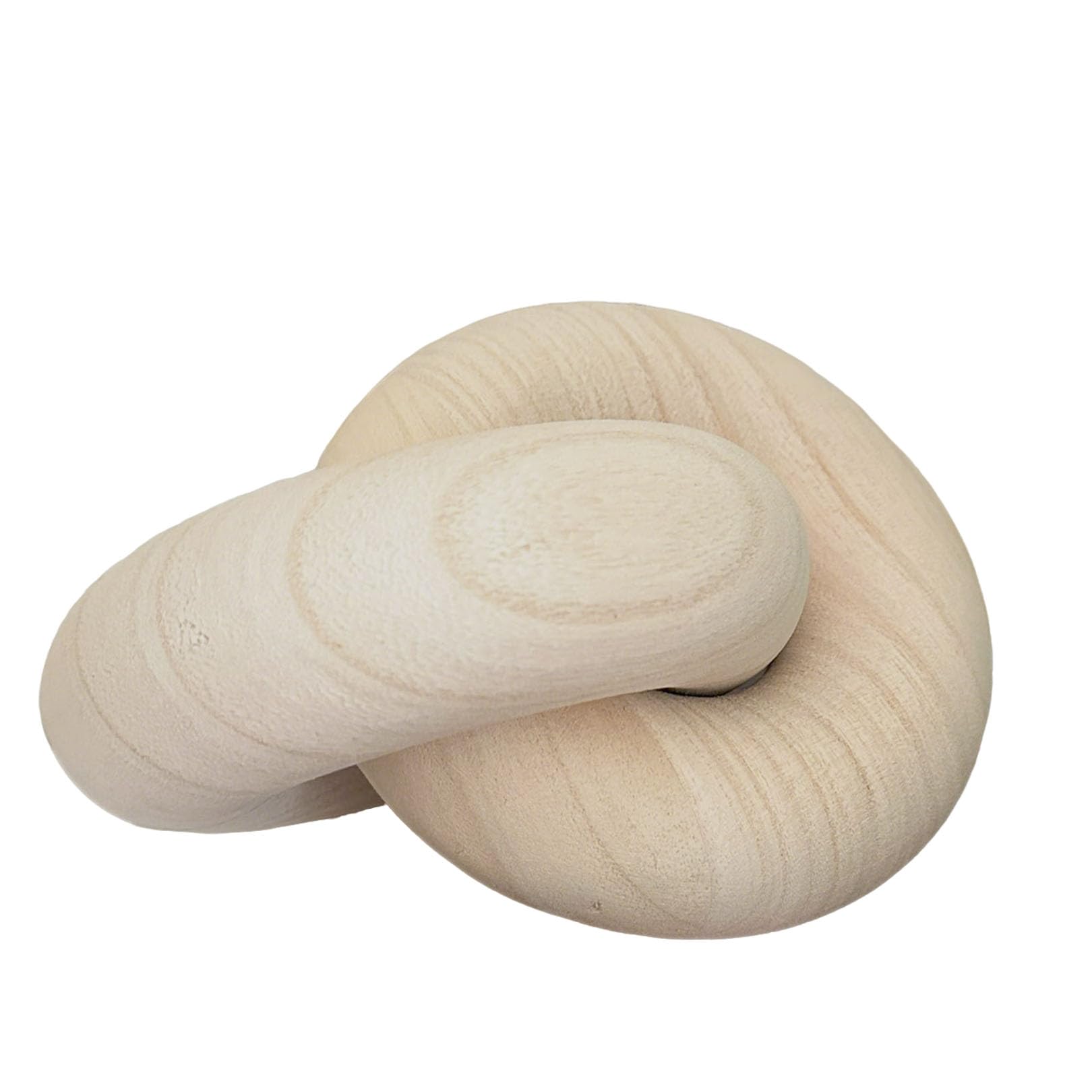 EMINGSKY 2 Link Wood Chain Link Decor Natural Wood Knot Coffee Table Book Shelf Accents Home Console Table Decorative Items Living Room Boho Farmhouse Rustic Decoration