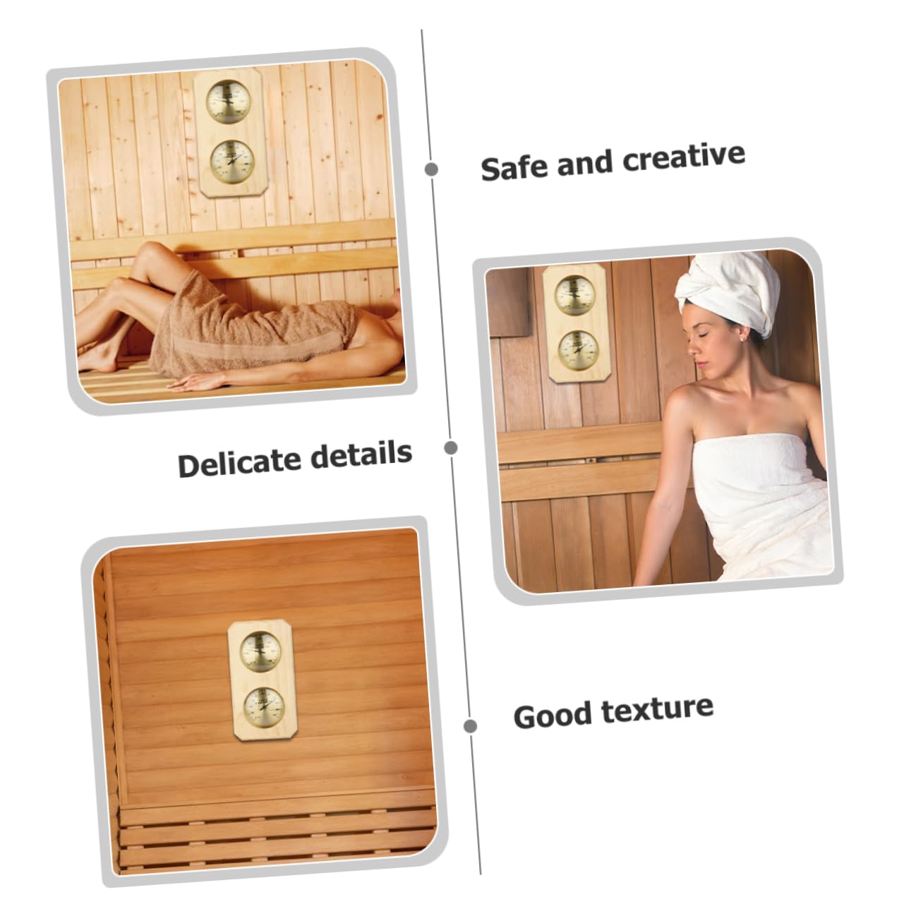 Happyyami Termometro Igrometro 0-120℃ in Legno per Sauna Misuratore di Umidità e Termostato Interno, Lettura Rapida