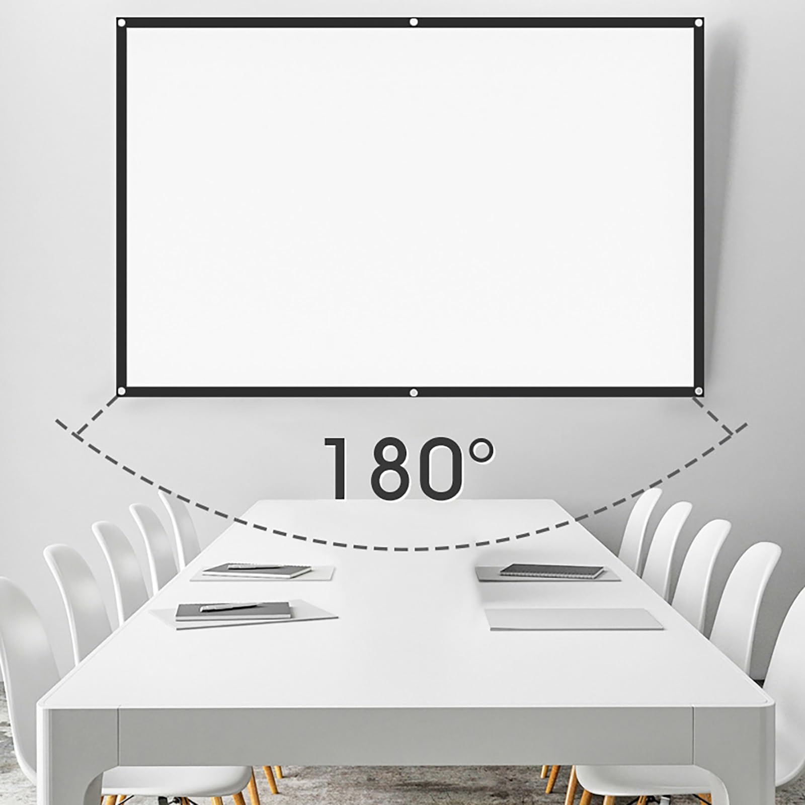 ROFBIHG Schermo Proiettore Lavabile Pieghevole Antipiega per Cinema, Schermo Proiezione 16:9, Schermi Cinematografici per Proiezione Bifacciale, Adatto per HDTV/Sport/Film/presentazioni(150 inch)