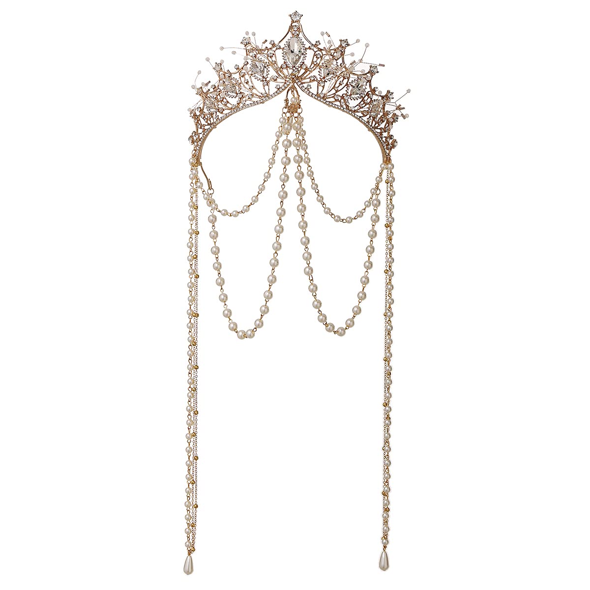 BPURB Corona de cristal para mujer, estilo vintage, reina, princesa, tiara nupcial, corona de diamantes de imitación, para bodas, bailes, desfiles, accesorios para el cabello (tipo B)