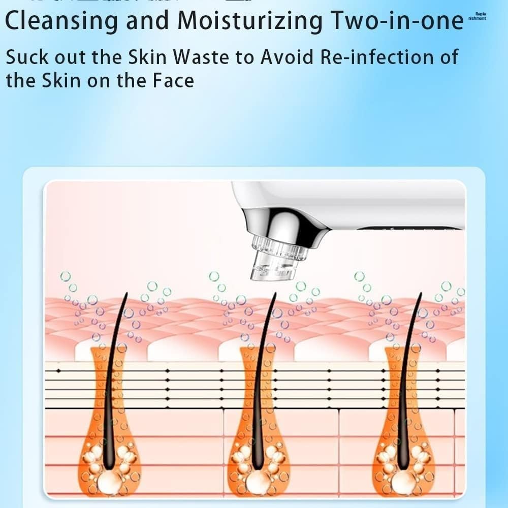 Estrattore di punti neri Aspirapori elettrico ricaricabile Punti neri Punti bianchi Acne Comedone Estrattore di brufoli Pulitore for pori del viso Kit for rimozione punti neri 6 Sonde di aspira