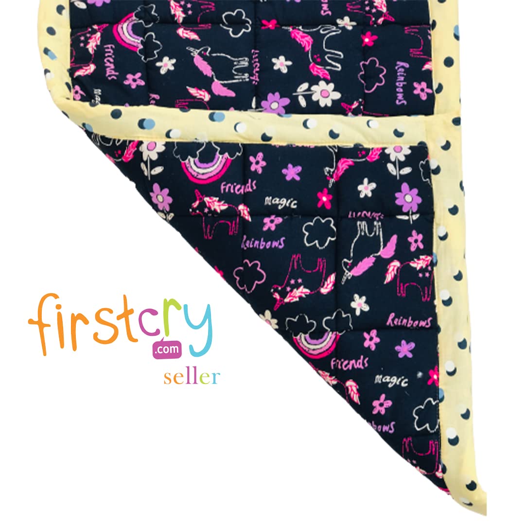 RURIBOSY| Bedding Mattress for Cotton,Baby Sleeping Bed Set Godari Baby Cradle Bed |Sleeping Mat |Multi Purpose Cushioned Bed | Made with Pure Cotton | Age(0-1YR) (Nevy-Blue) 2