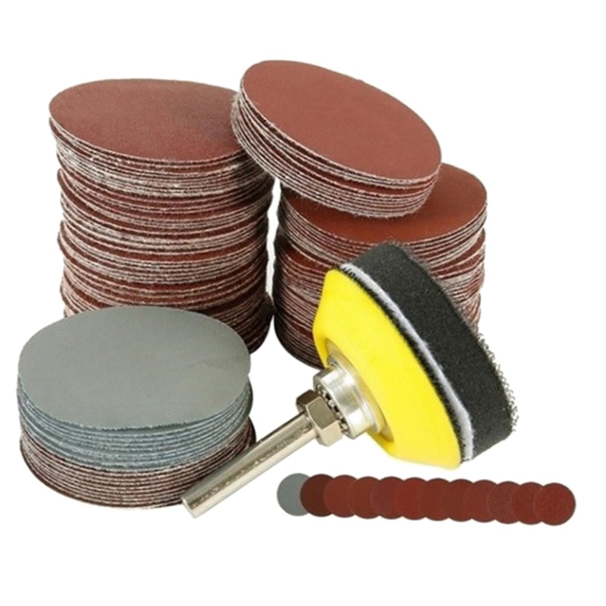 Unomor 25mm Round Sandpaper Pad 100pcs Flocking Self-Adhesive Sanding Pads for Wood Metal