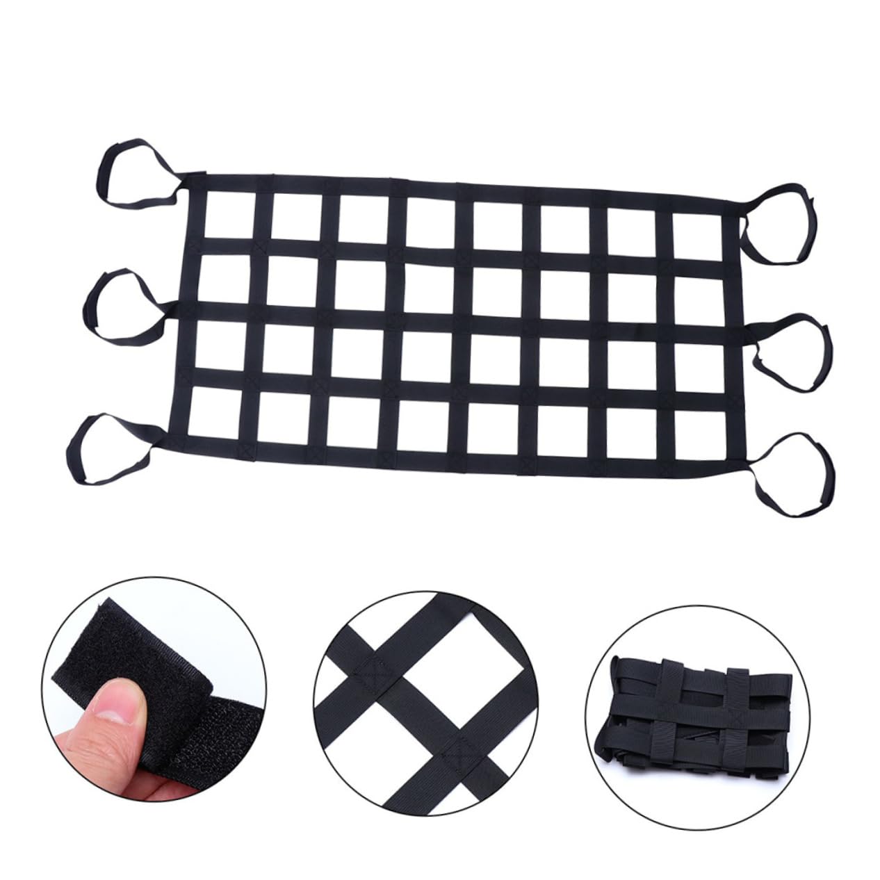 UKCOCO 2 pièces Filet de Toit de Voiture Élastique pour Rangement de Bagages Filet de Chargement Pratique et Ajustable pour Véhicules