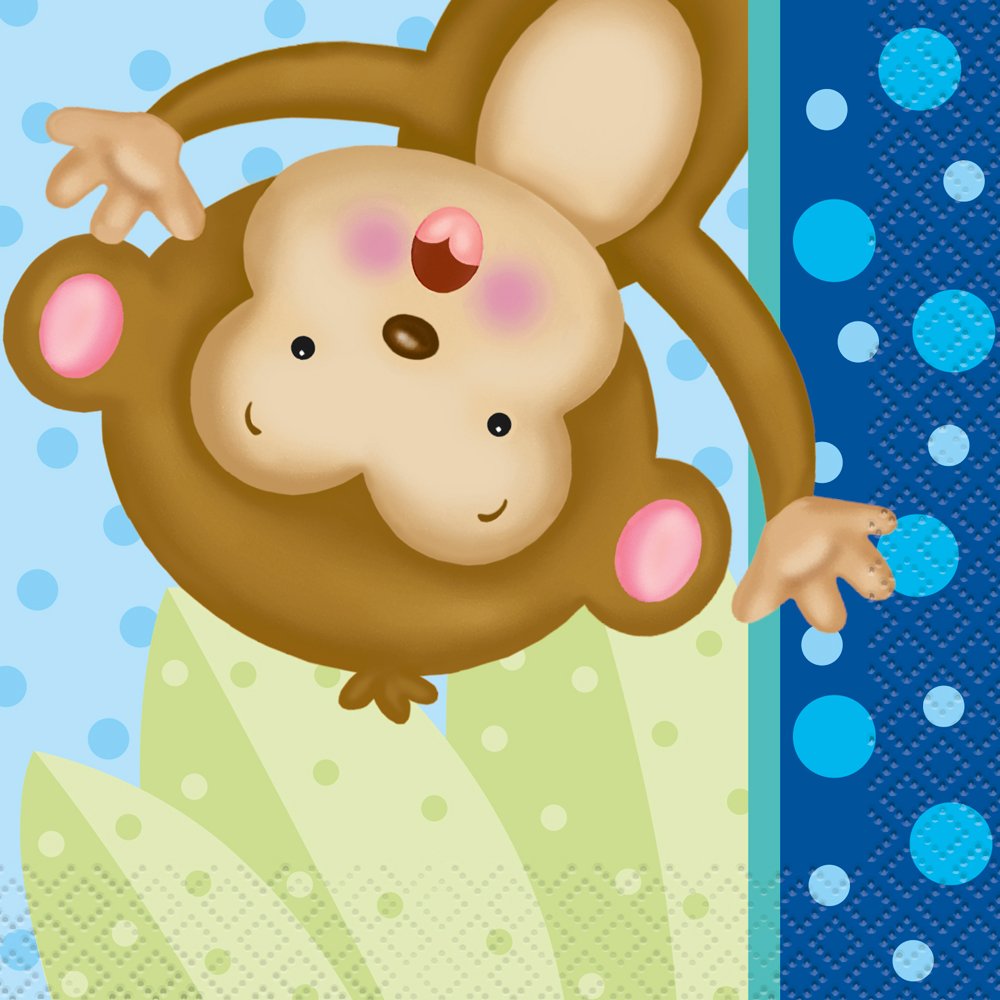 Boy Monkey Baby Shower Cocktail Tovaglioli taglia unica Multi