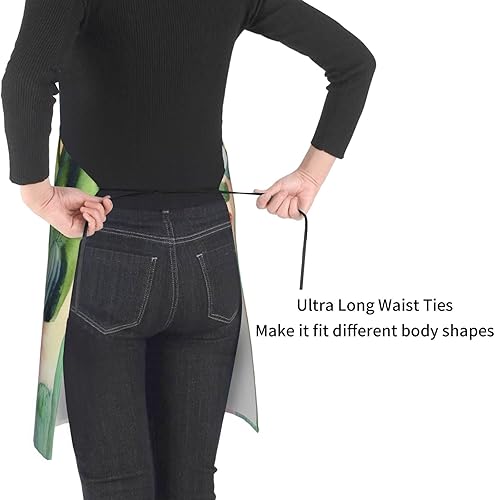 Miniatura 6 de Delantal para mujeres y hombres, delantales Waterpoof, delantales de trabajo ajustables con diseño de flores blancas para lavar platos