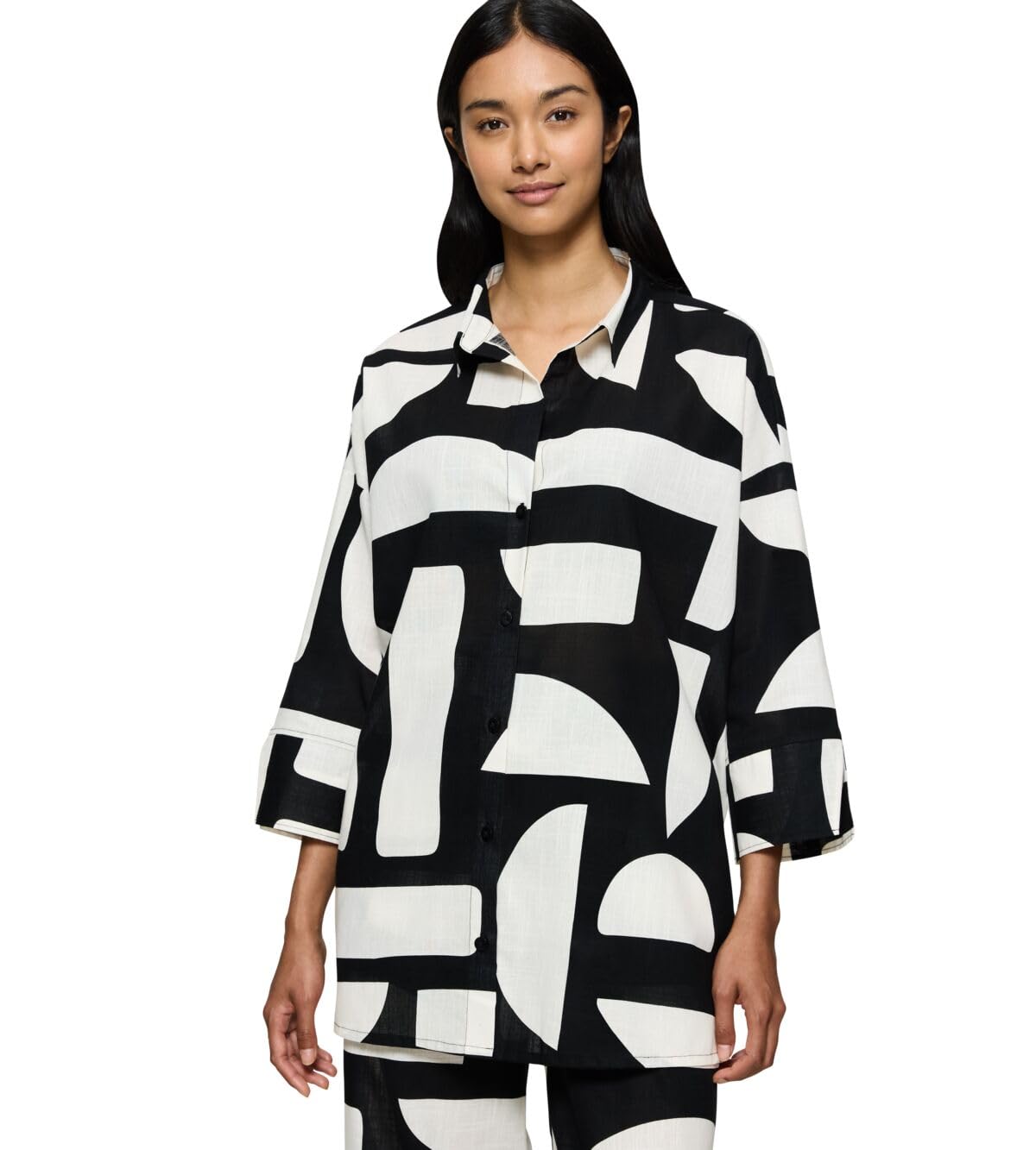 Triumph Women's Summer Wear Boyfriend Shirt, Black Combination, 16