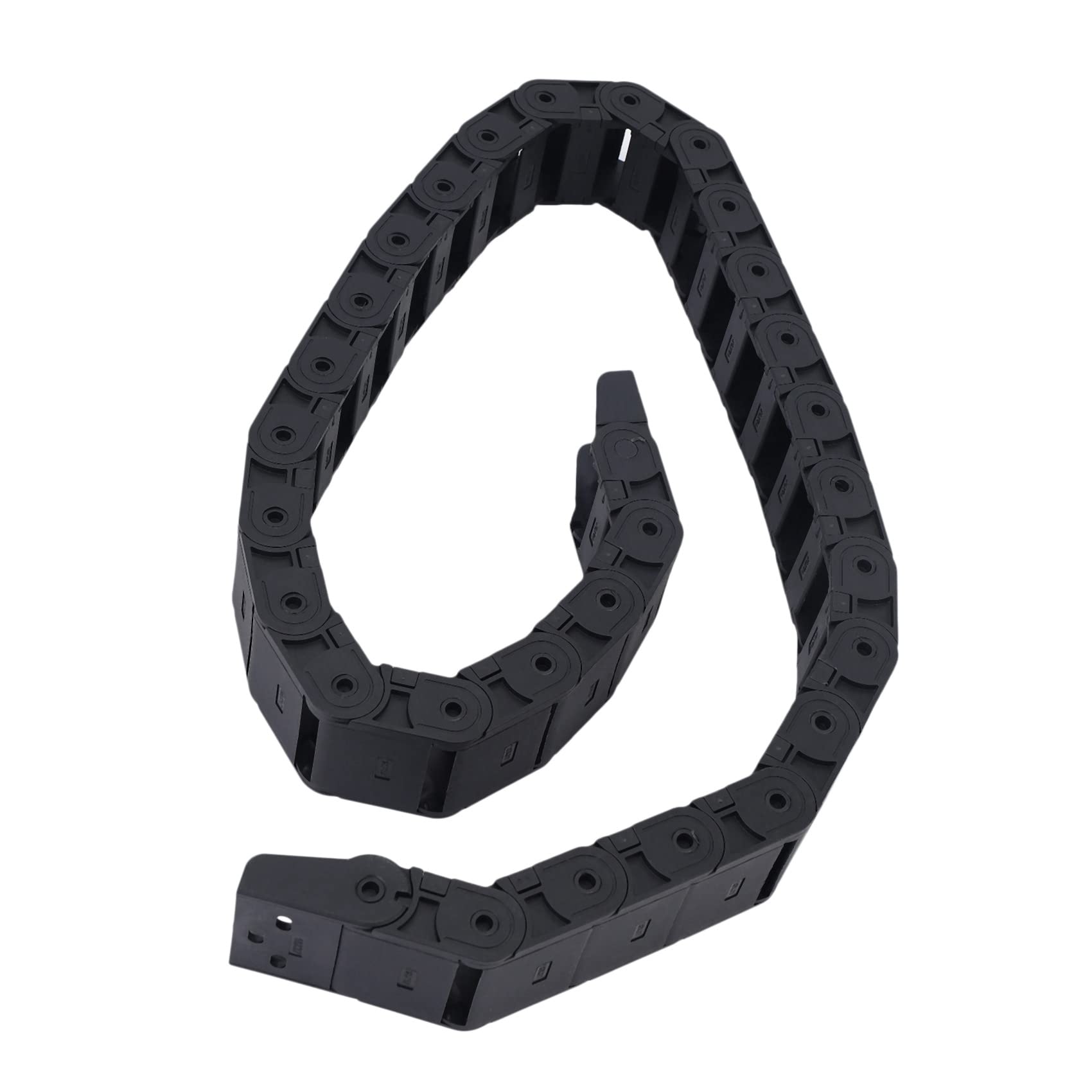 6 Piezas 18mm x 37mm Negro Flexible Cadena de Arrastre de Cable Semicerrada 1M 39.4 Pulgada