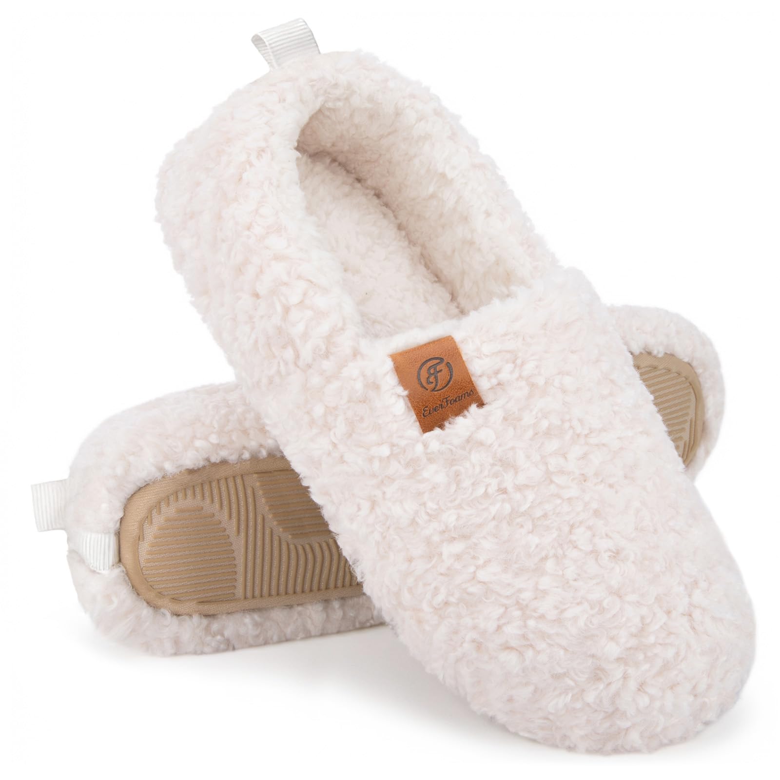 Women's Fuzzy Full Slippers Soft Comfy Faux Shearling Memory Foam Indoor House Shoes