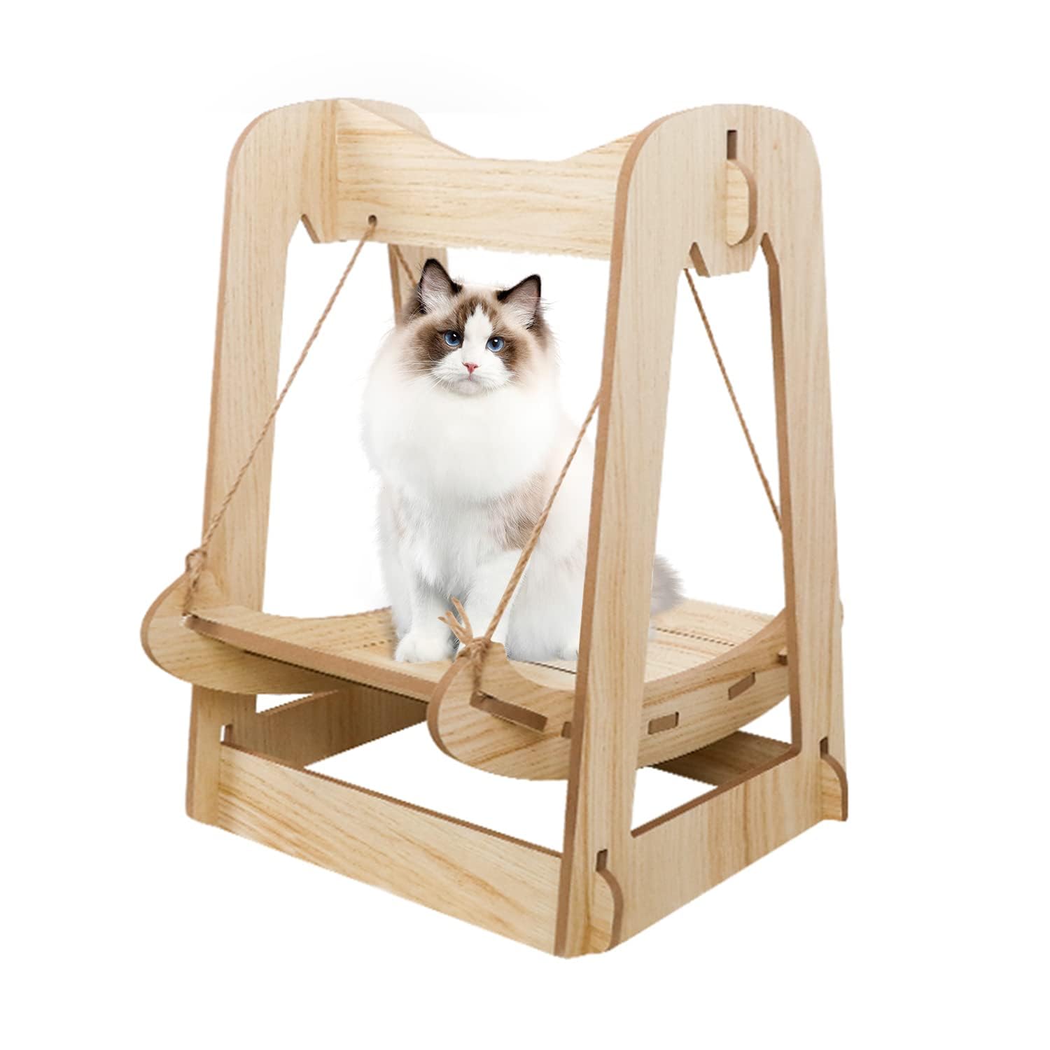 سرير ارجوحة للقطط والحيوانات الاليفة من بومبومبوم، اثاث للقطط في الهواء الطلق، لعبة ارجوحة معلقة للقطط في الاماكن المغلقة، سرير نوم للقطط لجميع المواسم، للاستخدام الداخلي والخارجي للحيوانات الاليفة