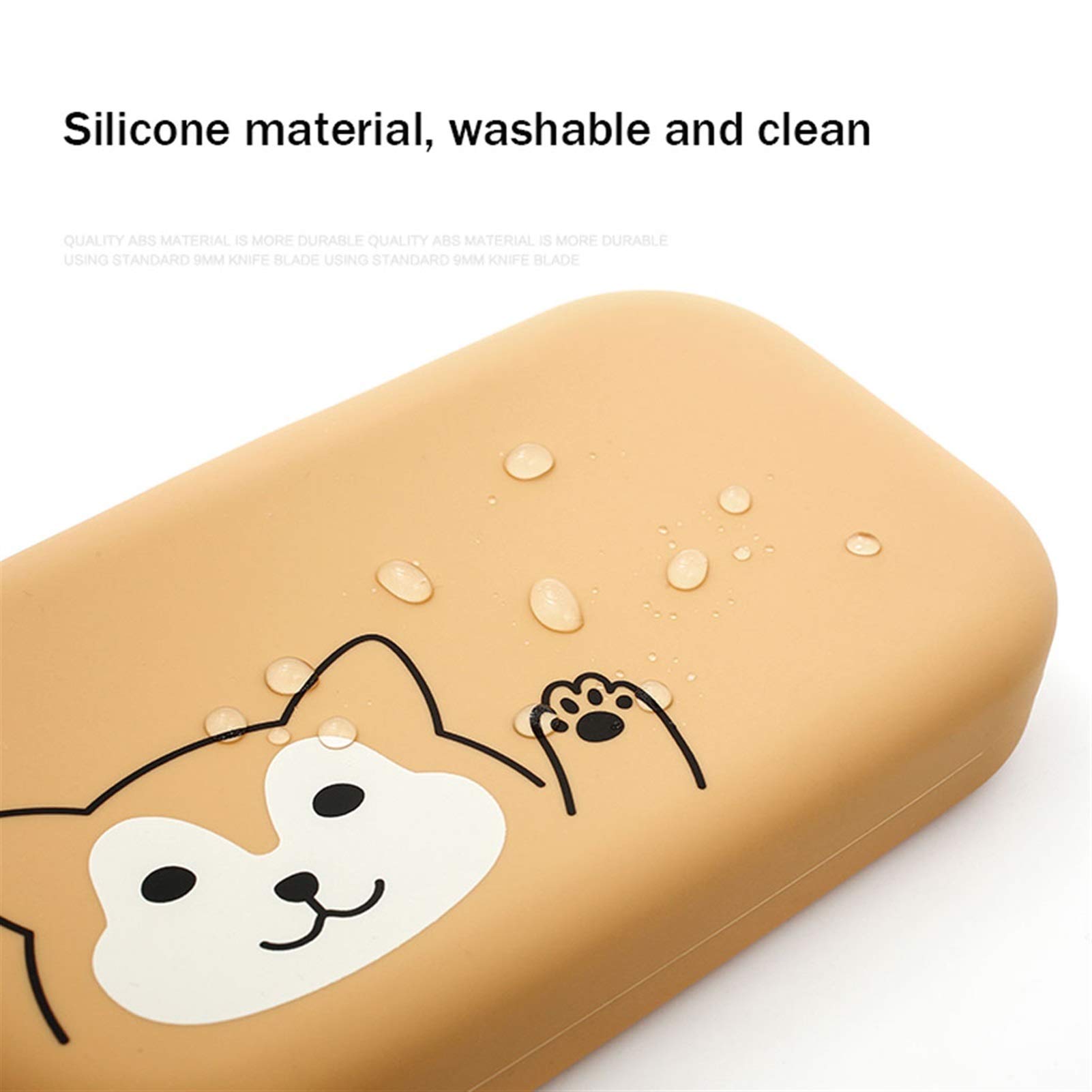 Niedliche Cartoon-Silikon-Bleistift-Fall-Student-Briefpapier-Tasche Einfache Große Kapazität Kreative Bleistiftkoffer Männer und Frauen Stift Tasche Mäppchen ​Federmäppchen (Color : C)