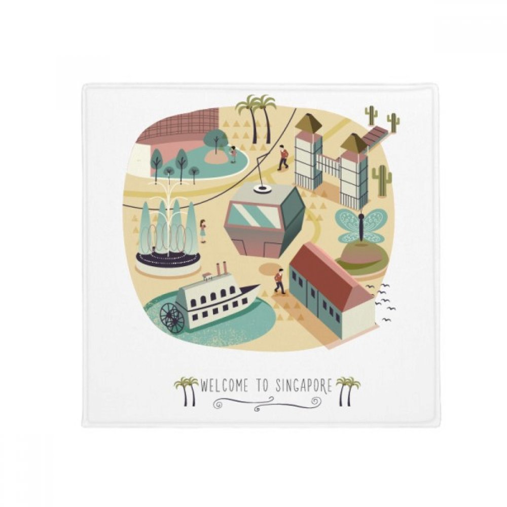 Tapis de sol Singapour téléphérique antidérapant 50x50cm pour salon