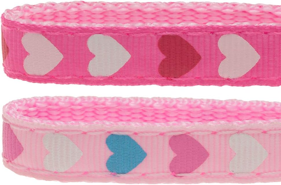 PUPTECK Cat Collar with Bells - 2 Pack Cute Breakaway Kitten Collars with Removable Accessories, Heart and Flower