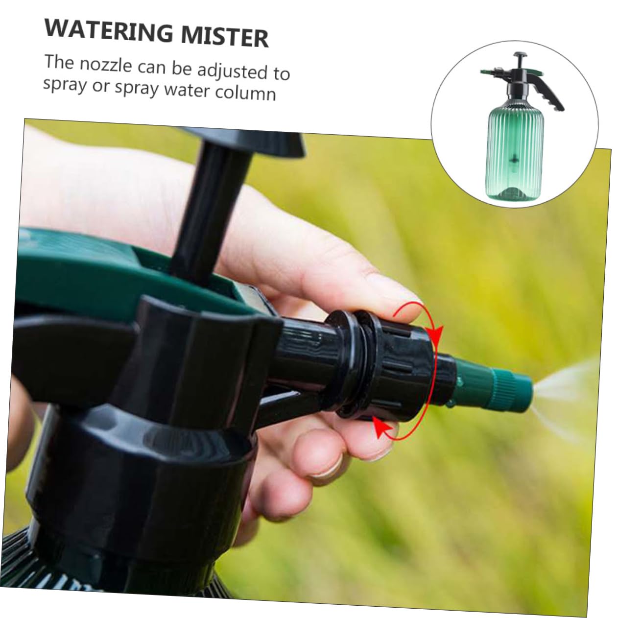 Abaodam 2 Pièces Pulvérisateur Plante Capacité Bouteille Arrosage Pression Continue Portable Vert et Marron