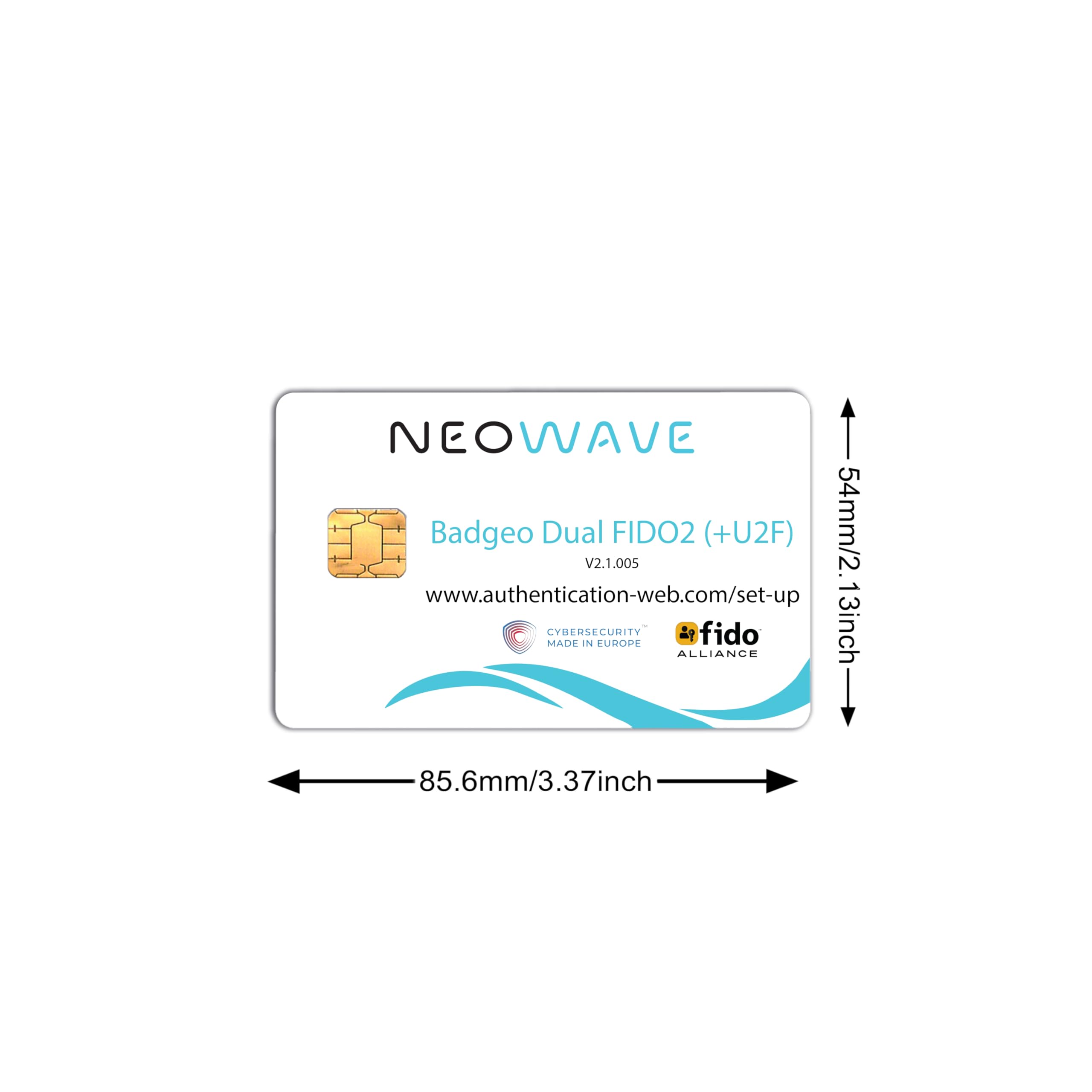 Badgeo Dual FIDO2 (+U2F) dotykowa i bezstykowa karta inteligentna/NFC, DESFire EV2/EV3 Passwordless