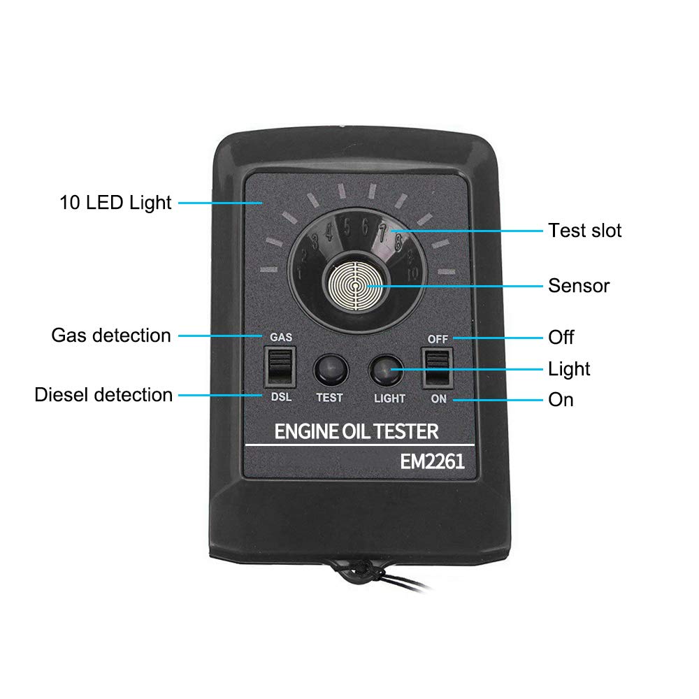Analyseur de Fluide Moteur Moteur Détecteur de qualité D'huile 12V Testeur Numérique LED Détecteur de qualité de qualité de la qualité de l'huile de Moteur Analyseur de Fluide