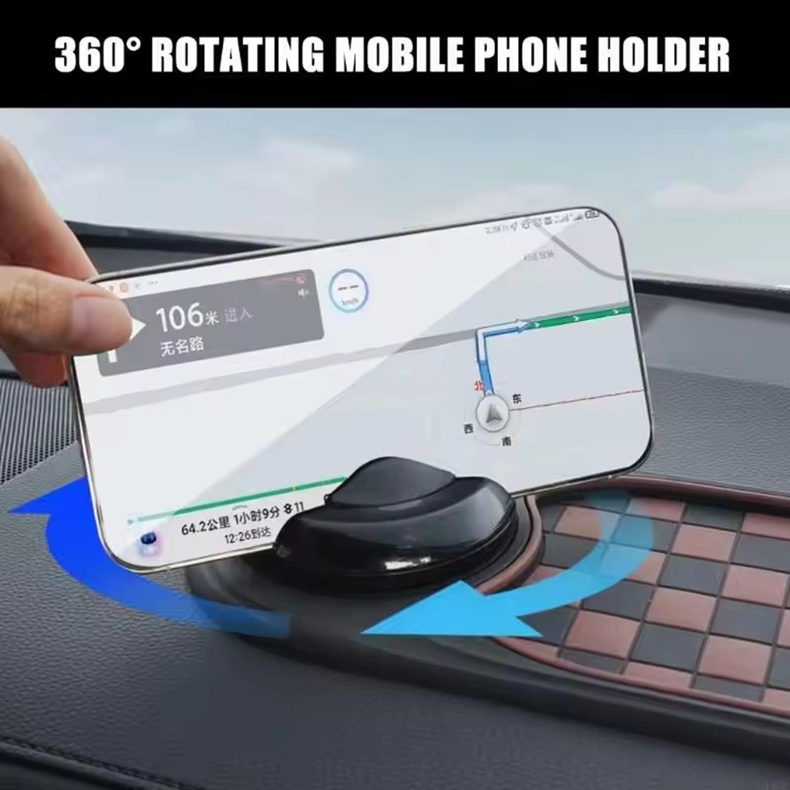 STFALI Auto Antirutschmatte Mit Handyhalterung - 3-in-1 Organizer Für Armaturenbrett