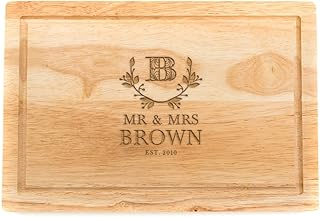 Personalised Cheeseboard for Couples - Wedding or Anniversary Gift - Slate Serving Platter - Personalised Chopping Board Wooden Wedding - Gifts for Couples - Engraved Cheese Board