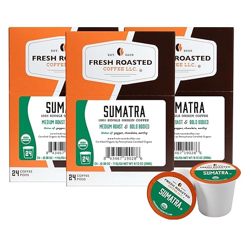 Miniatura 146 de Fresh Roasted Coffee, Tostado italiano, oscuro, 96 cápsulas para cafeteras K Cup